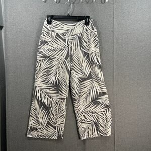 Denim & Co.Active Printed Soft Blend Knit Cropped Wide Leg Pant Charcoal X-Small